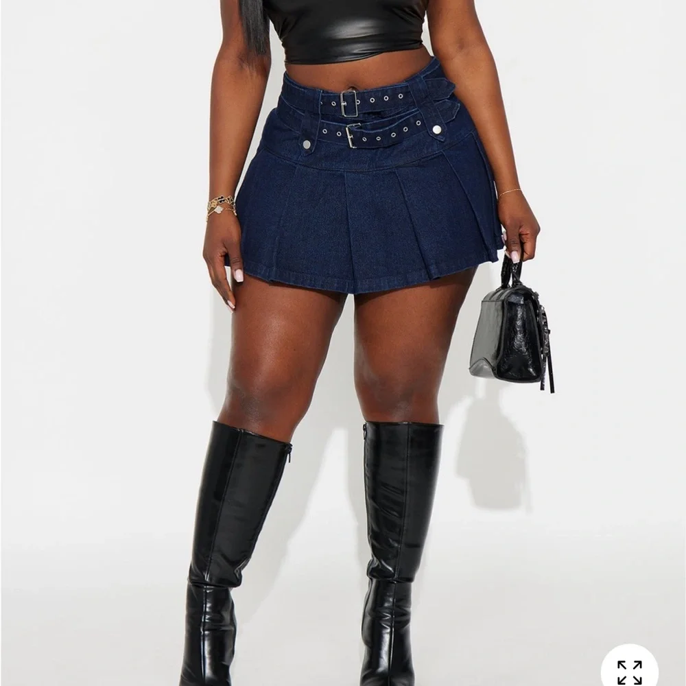 Fashion Nova Dark Blue Mini Skirt - Picture 4 of 7